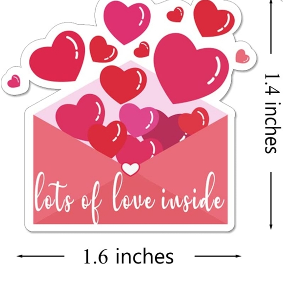 60 Ct. 1.5'' Premium Lots of Love Inside Thank You Stickers - Picture 2 of 8